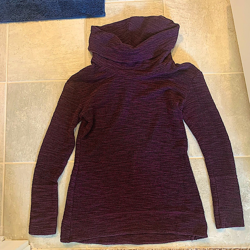 Purple turtleneck sweater
